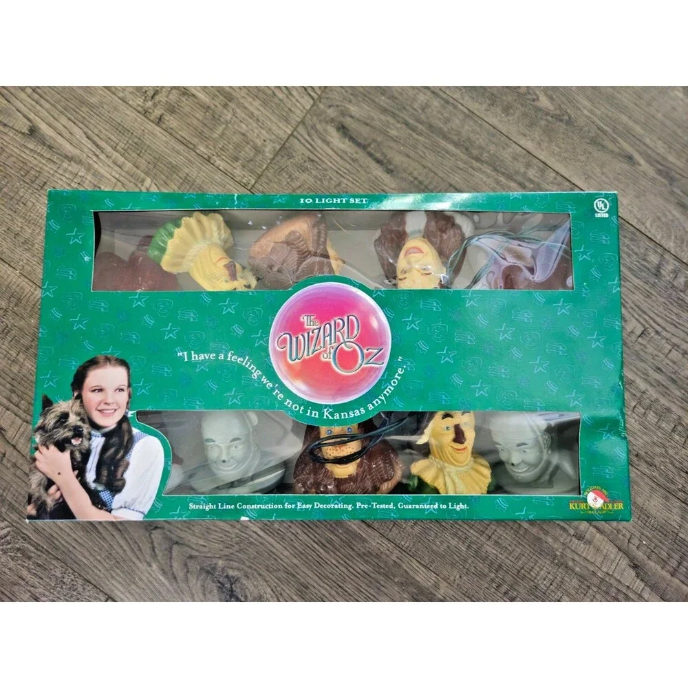Vintage Kurt Adler Wizard Of Oz 10 Light Set In Box Characters And Ruby Slippers